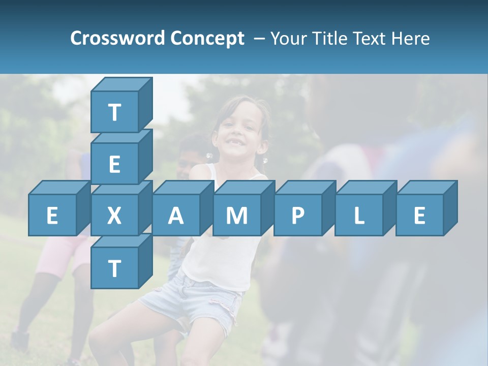 A Group Of Children Playing Tug Of War In A Park PowerPoint Template