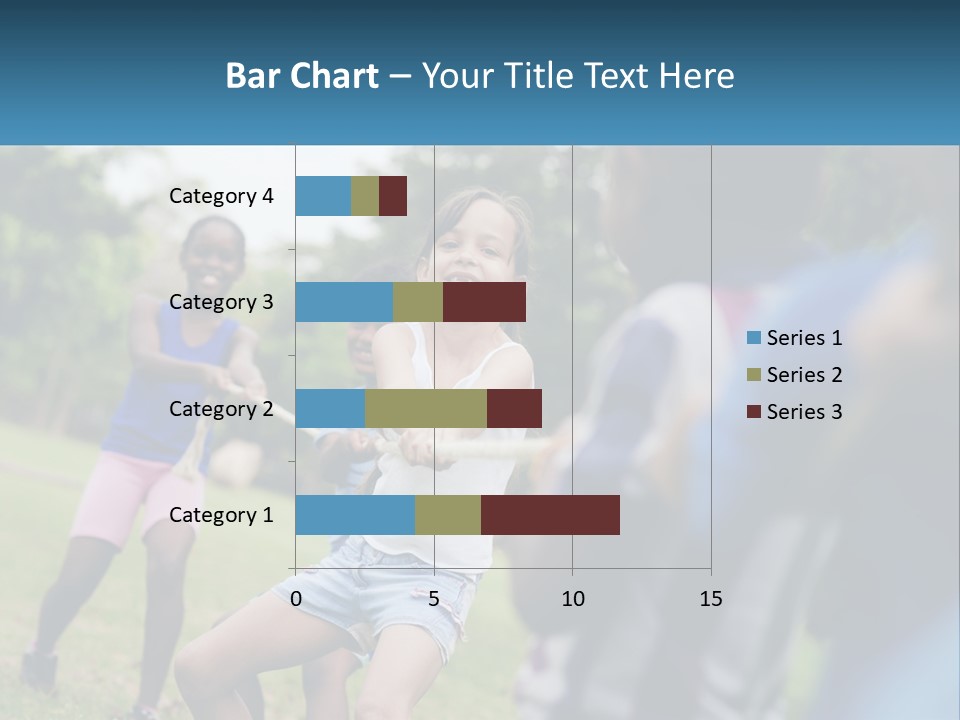 A Group Of Children Playing Tug Of War In A Park PowerPoint Template