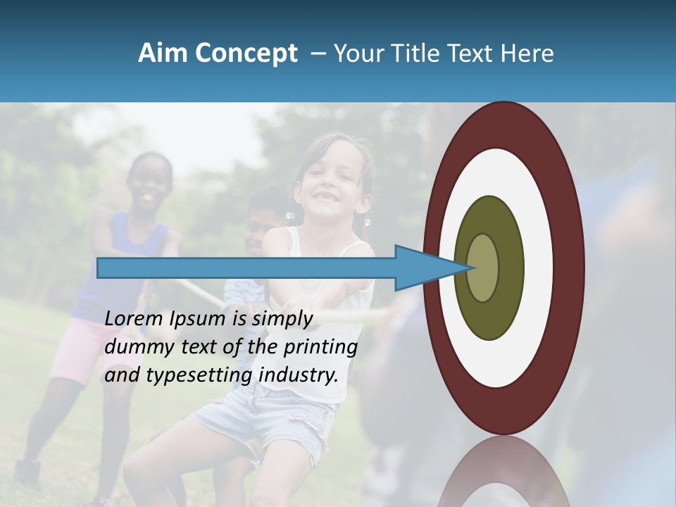 A Group Of Children Playing Tug Of War In A Park PowerPoint Template