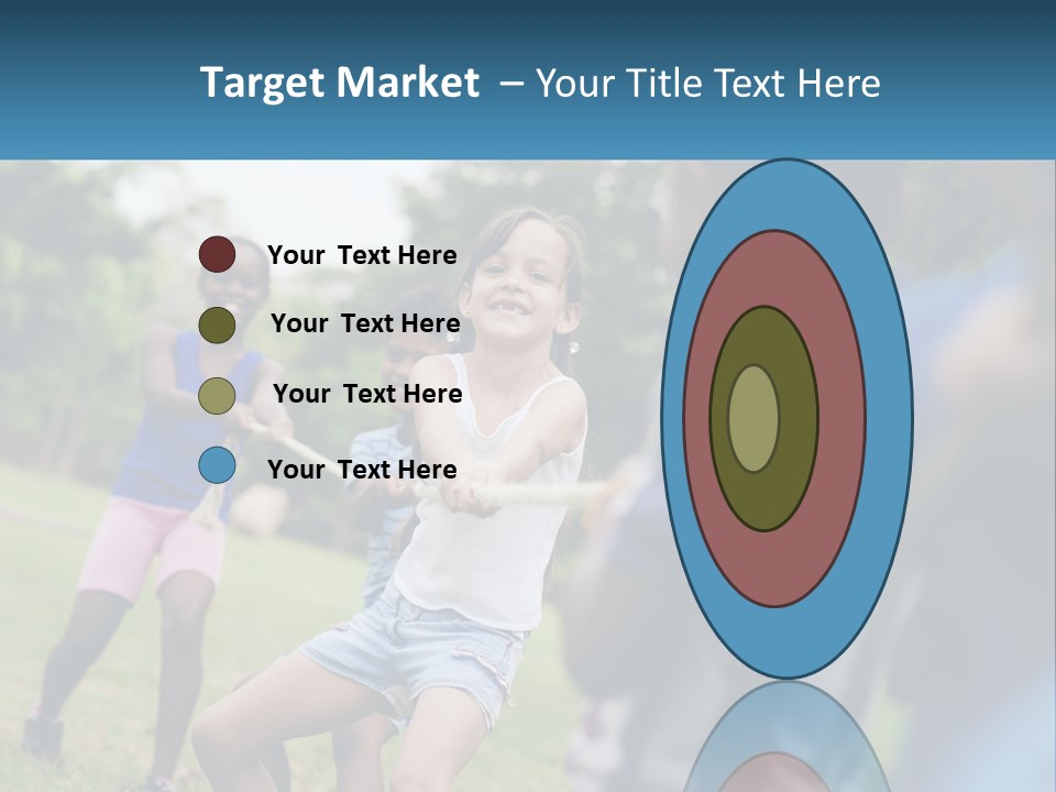 A Group Of Children Playing Tug Of War In A Park PowerPoint Template