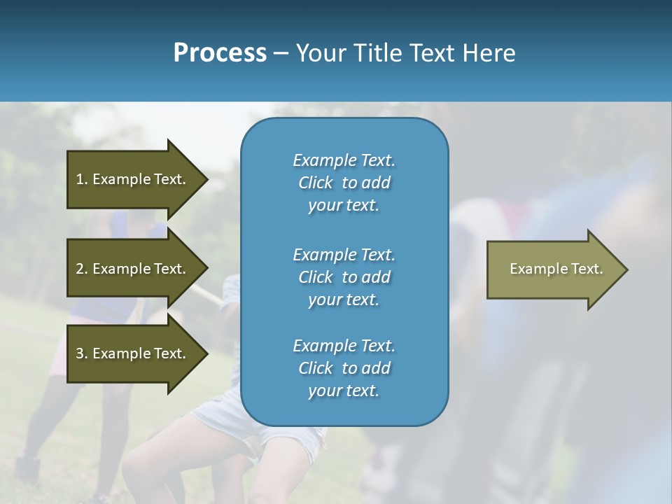 A Group Of Children Playing Tug Of War In A Park PowerPoint Template