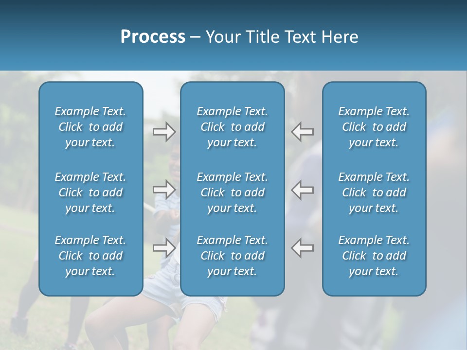 A Group Of Children Playing Tug Of War In A Park PowerPoint Template