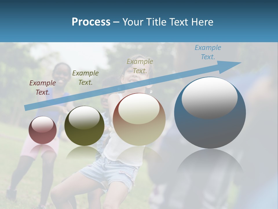 A Group Of Children Playing Tug Of War In A Park PowerPoint Template