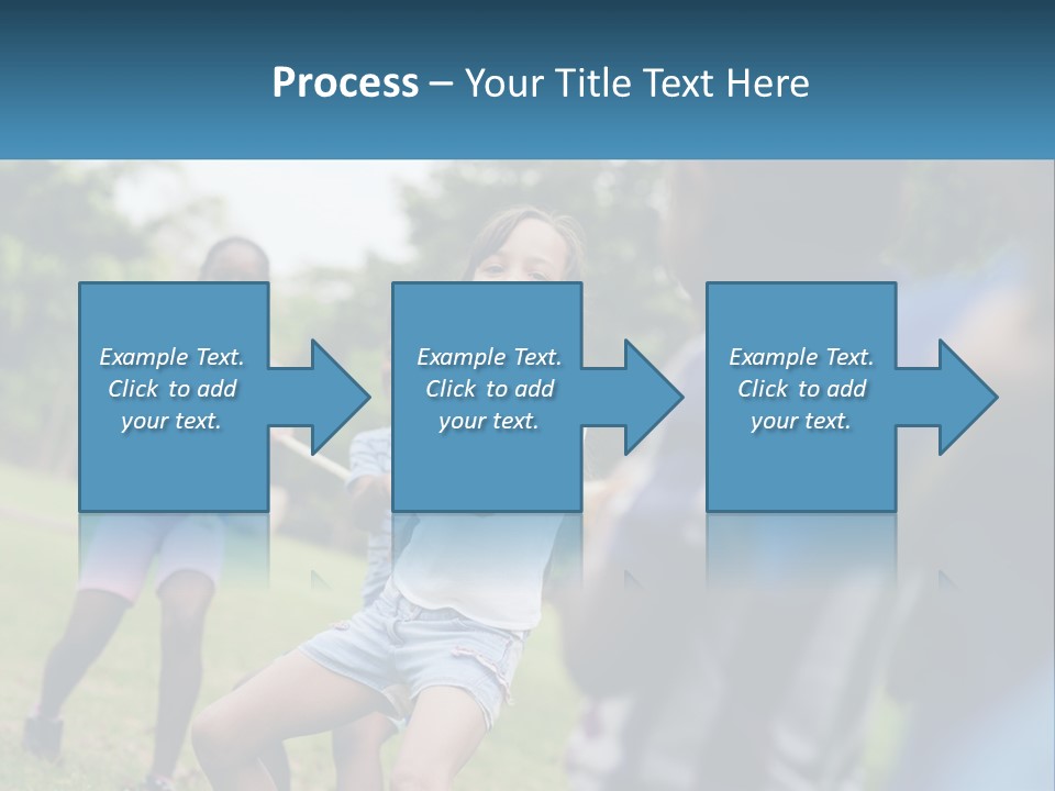 A Group Of Children Playing Tug Of War In A Park PowerPoint Template