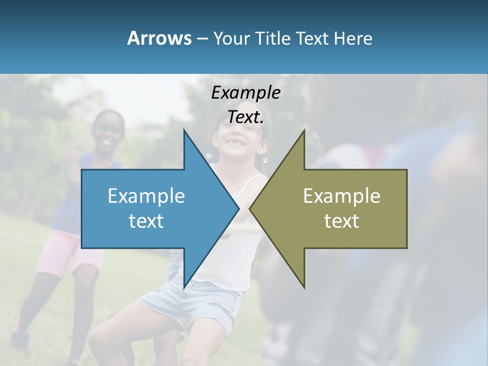 A Group Of Children Playing Tug Of War In A Park PowerPoint Template