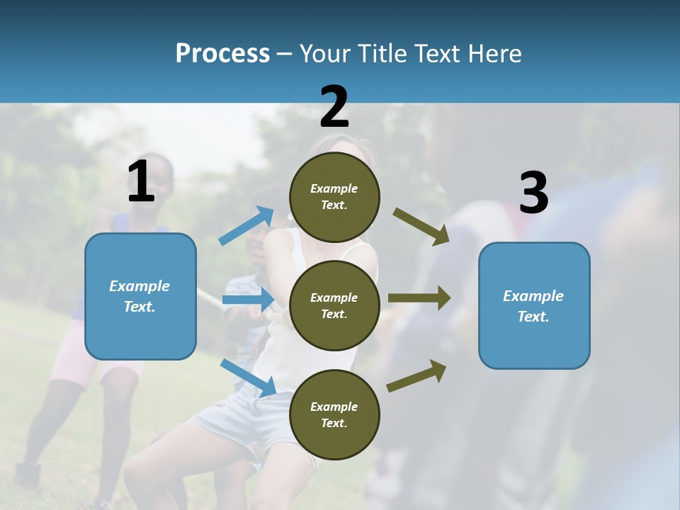 A Group Of Children Playing Tug Of War In A Park PowerPoint Template