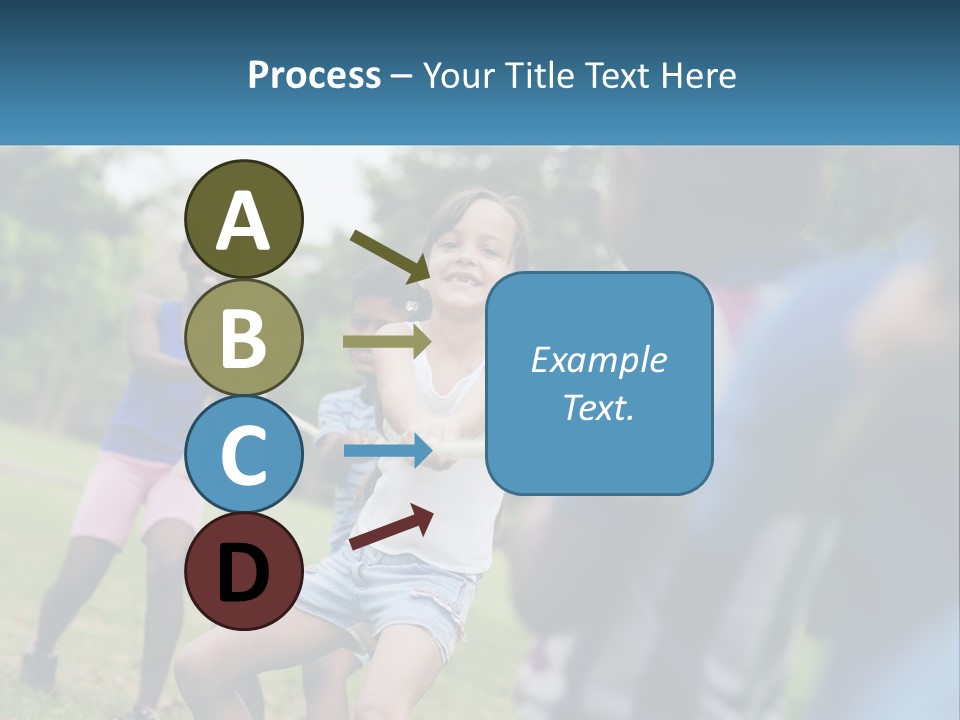 A Group Of Children Playing Tug Of War In A Park PowerPoint Template