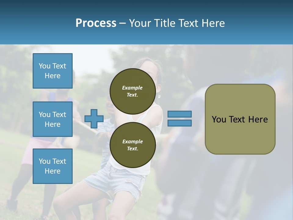 A Group Of Children Playing Tug Of War In A Park PowerPoint Template