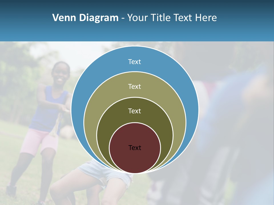 A Group Of Children Playing Tug Of War In A Park PowerPoint Template