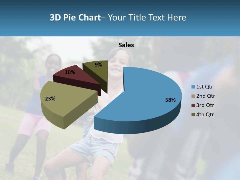 A Group Of Children Playing Tug Of War In A Park PowerPoint Template
