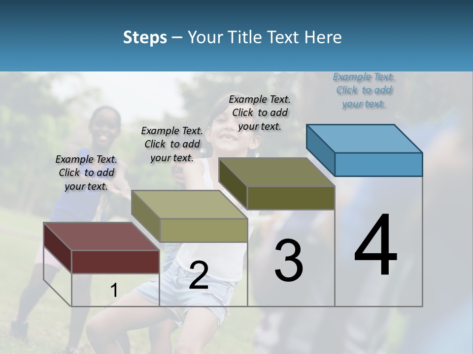 A Group Of Children Playing Tug Of War In A Park PowerPoint Template