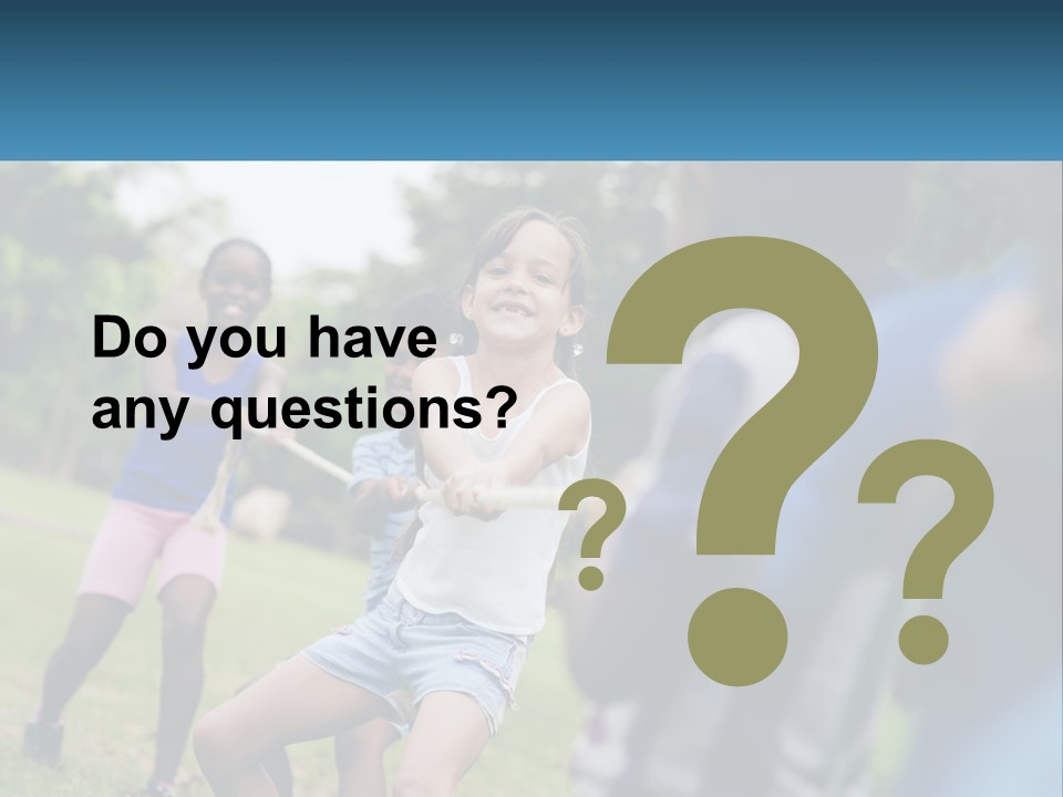 A Group Of Children Playing Tug Of War In A Park PowerPoint Template