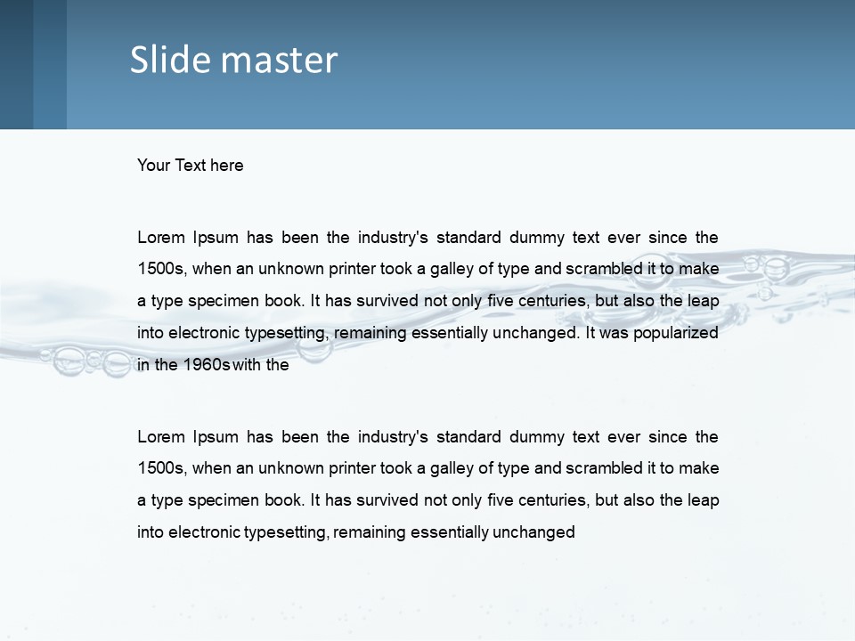 A Blue Water Powerpoint Presentation With Bubbles PowerPoint Template