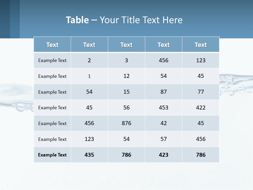 A Blue Water Powerpoint Presentation With Bubbles PowerPoint Template