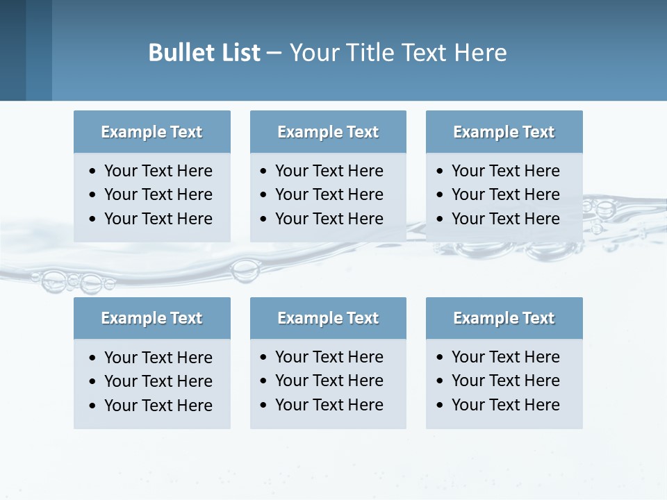 A Blue Water Powerpoint Presentation With Bubbles PowerPoint Template