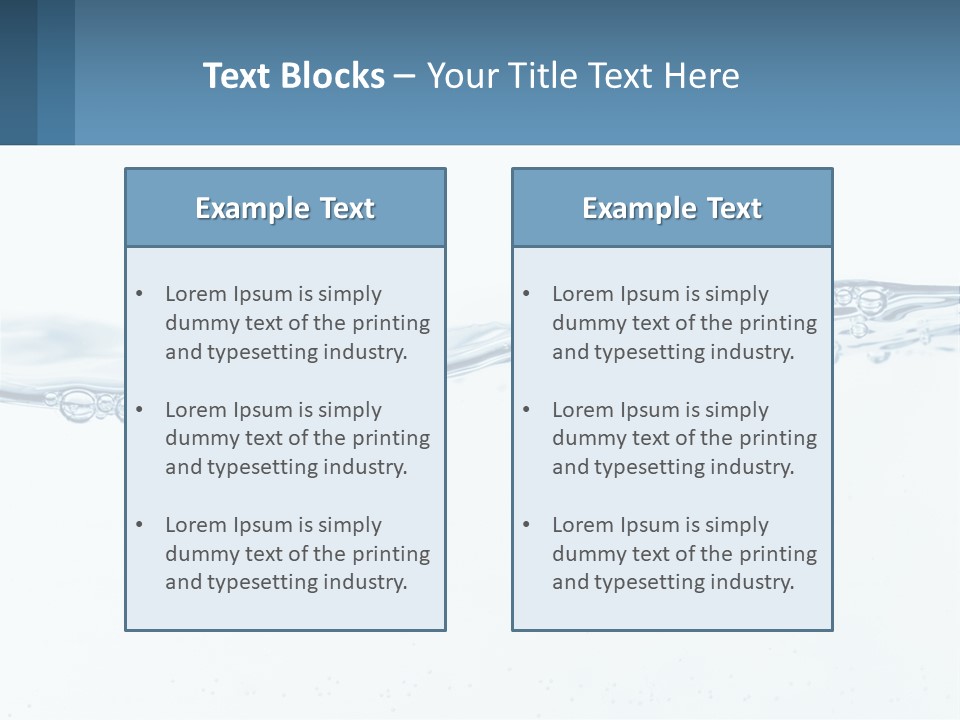 A Blue Water Powerpoint Presentation With Bubbles PowerPoint Template