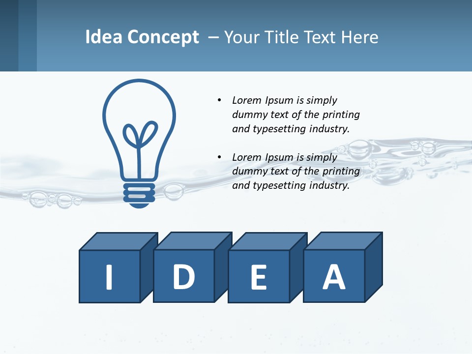 A Blue Water Powerpoint Presentation With Bubbles PowerPoint Template