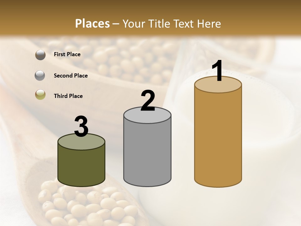 A Glass Of Milk Next To A Wooden Spoon PowerPoint Template