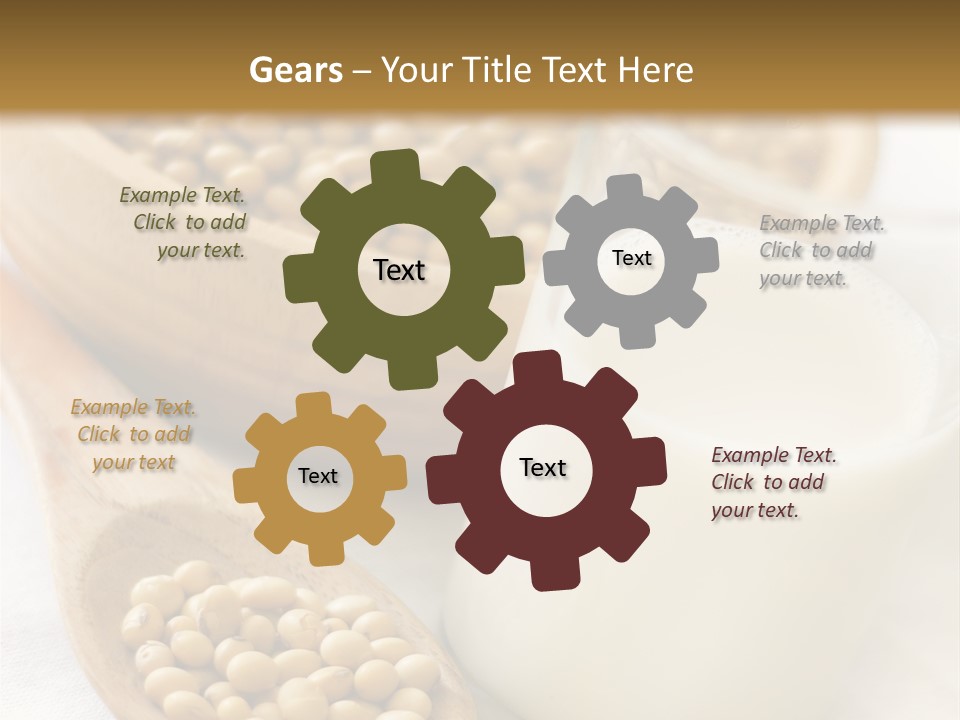 A Glass Of Milk Next To A Wooden Spoon PowerPoint Template