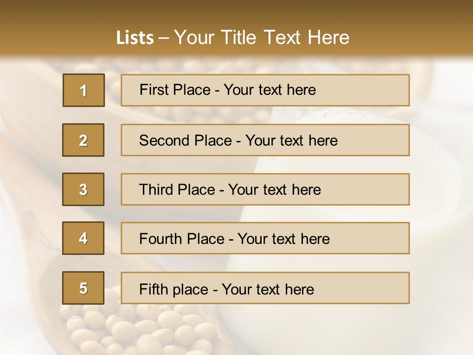 A Glass Of Milk Next To A Wooden Spoon PowerPoint Template