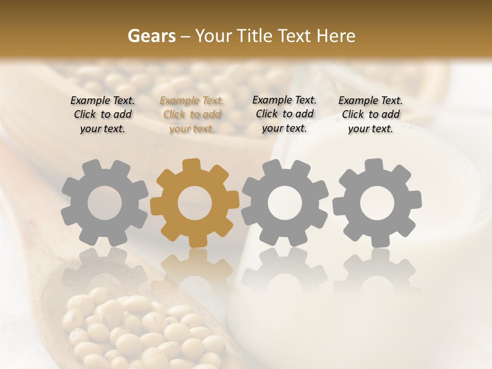 A Glass Of Milk Next To A Wooden Spoon PowerPoint Template