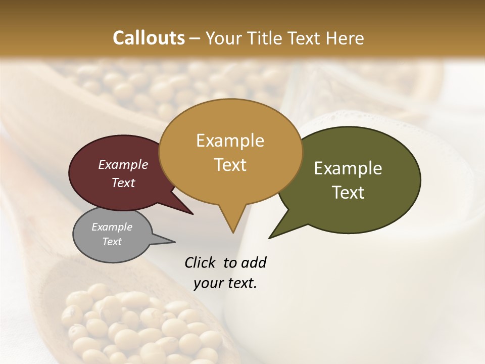 A Glass Of Milk Next To A Wooden Spoon PowerPoint Template