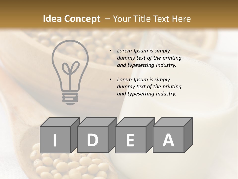 A Glass Of Milk Next To A Wooden Spoon PowerPoint Template