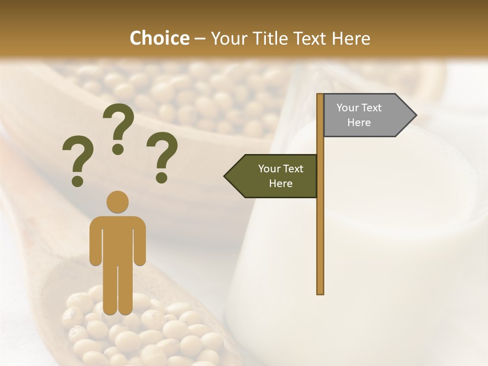 A Glass Of Milk Next To A Wooden Spoon PowerPoint Template