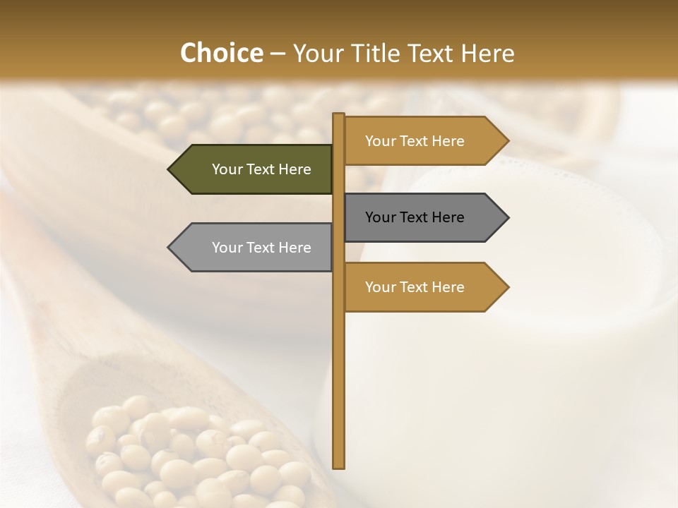 A Glass Of Milk Next To A Wooden Spoon PowerPoint Template