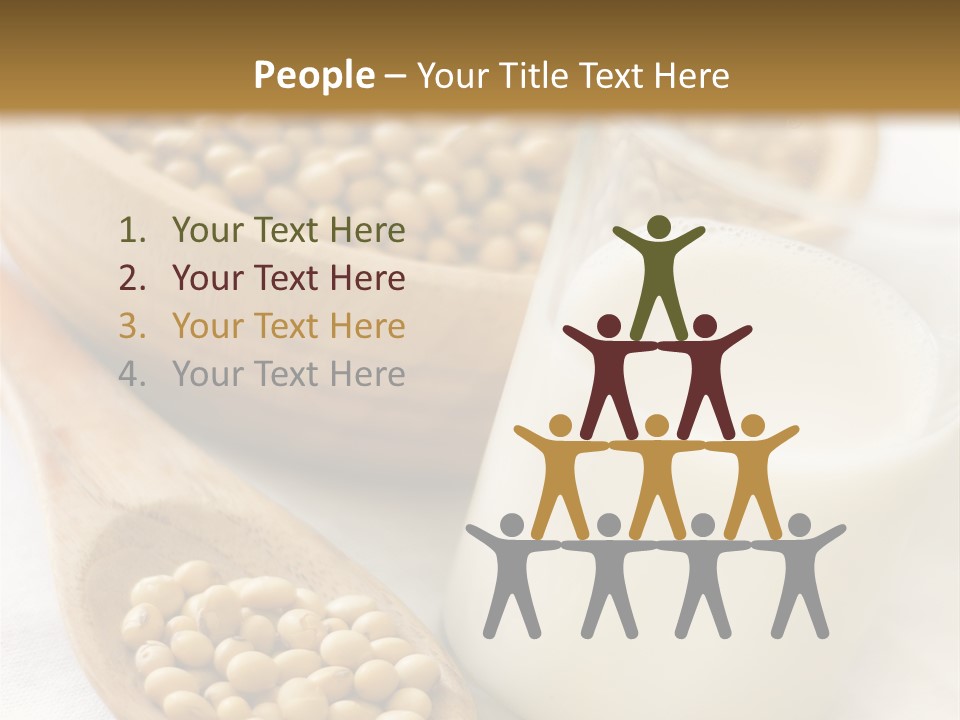 A Glass Of Milk Next To A Wooden Spoon PowerPoint Template