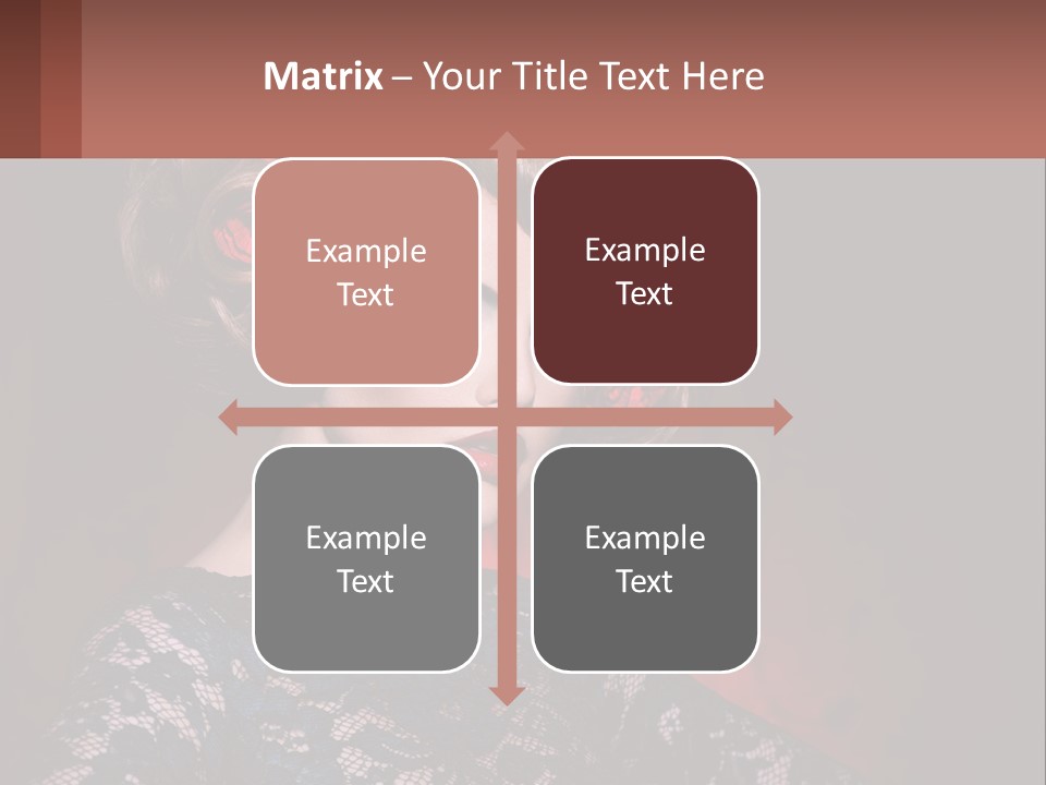 A Woman With Red Roses In Her Hair PowerPoint Template