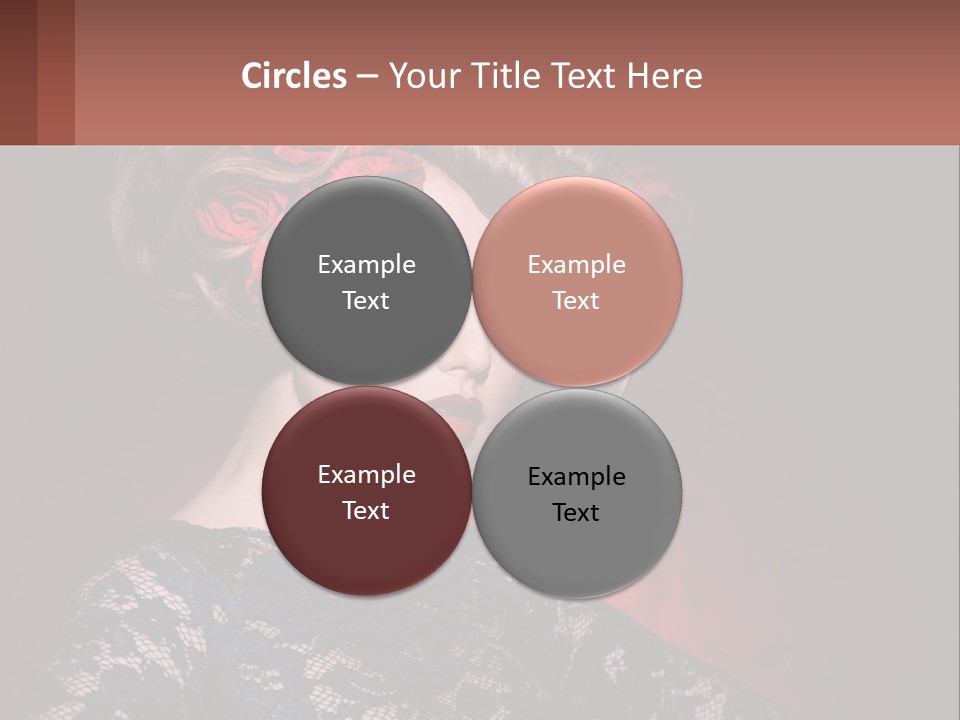 A Woman With Red Roses In Her Hair PowerPoint Template