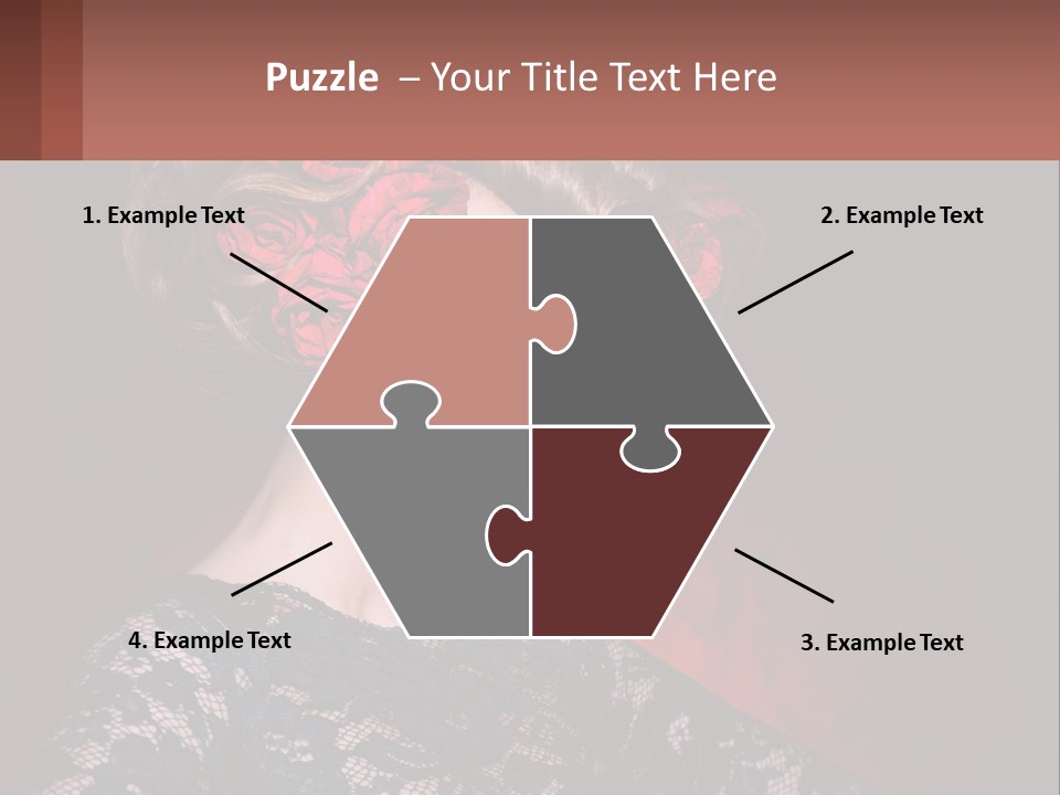 A Woman With Red Roses In Her Hair PowerPoint Template