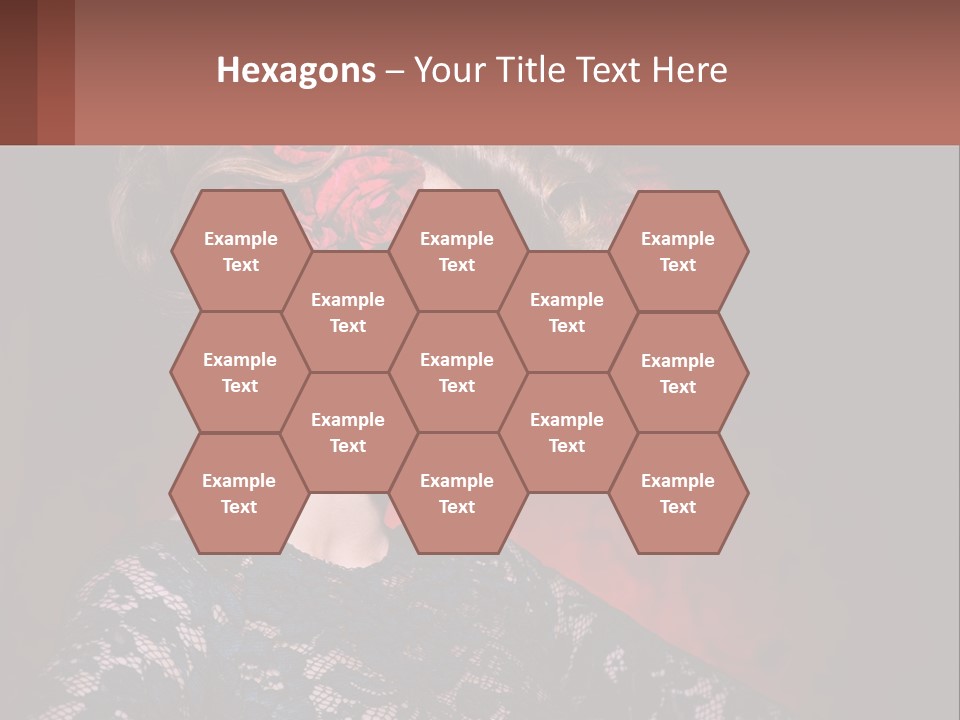 A Woman With Red Roses In Her Hair PowerPoint Template