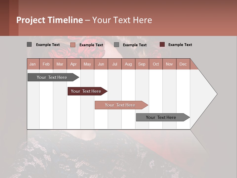 A Woman With Red Roses In Her Hair PowerPoint Template