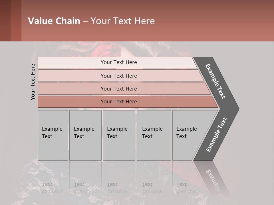 A Woman With Red Roses In Her Hair PowerPoint Template