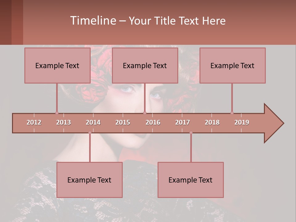 A Woman With Red Roses In Her Hair PowerPoint Template