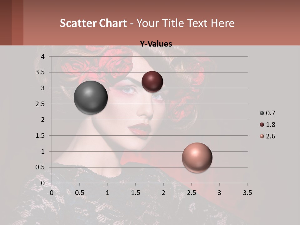 A Woman With Red Roses In Her Hair PowerPoint Template