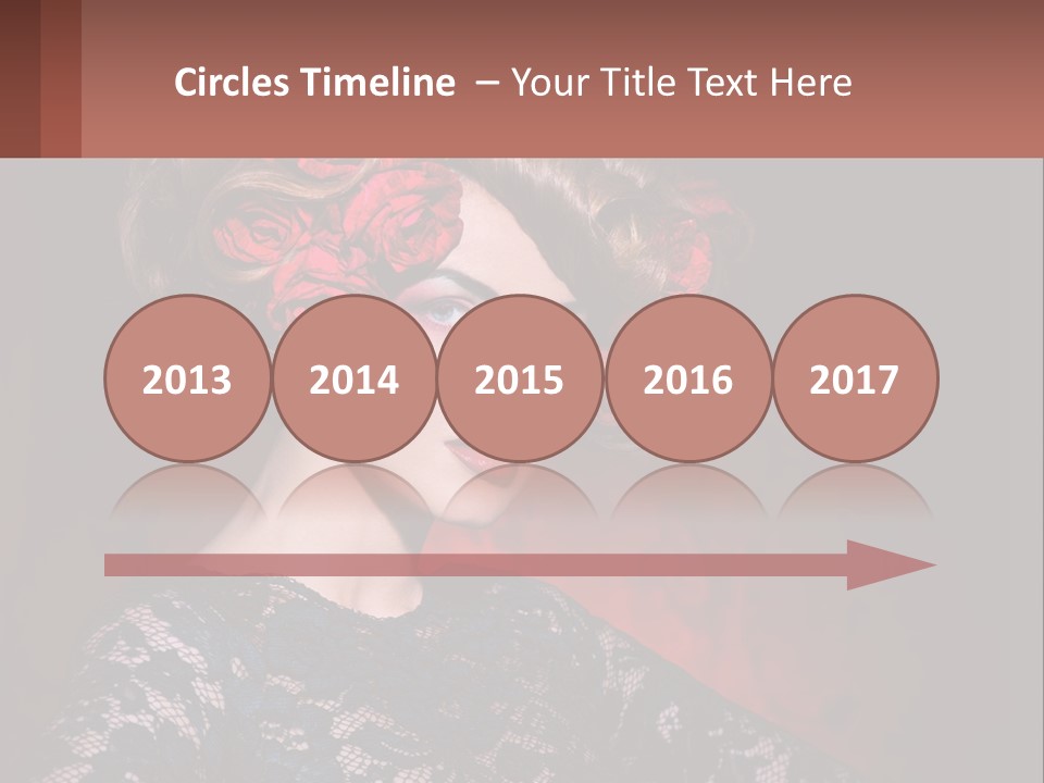 A Woman With Red Roses In Her Hair PowerPoint Template