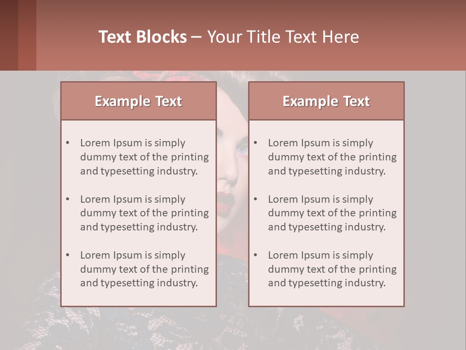 A Woman With Red Roses In Her Hair PowerPoint Template
