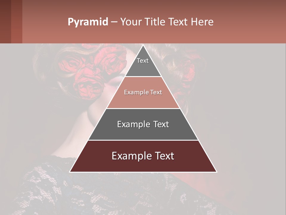 A Woman With Red Roses In Her Hair PowerPoint Template