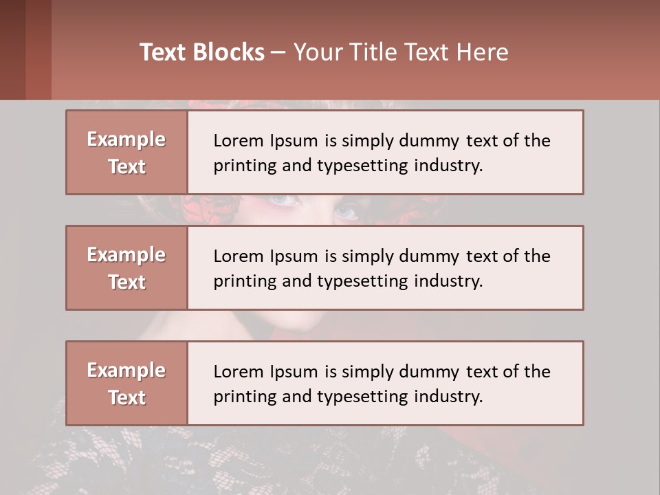 A Woman With Red Roses In Her Hair PowerPoint Template