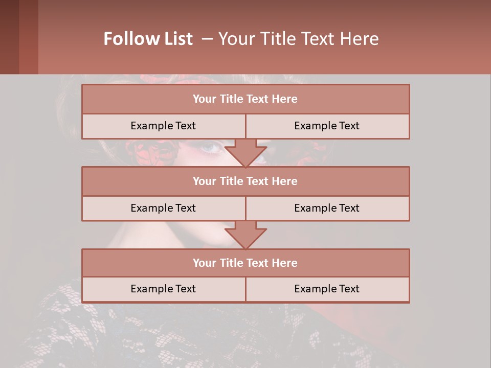 A Woman With Red Roses In Her Hair PowerPoint Template