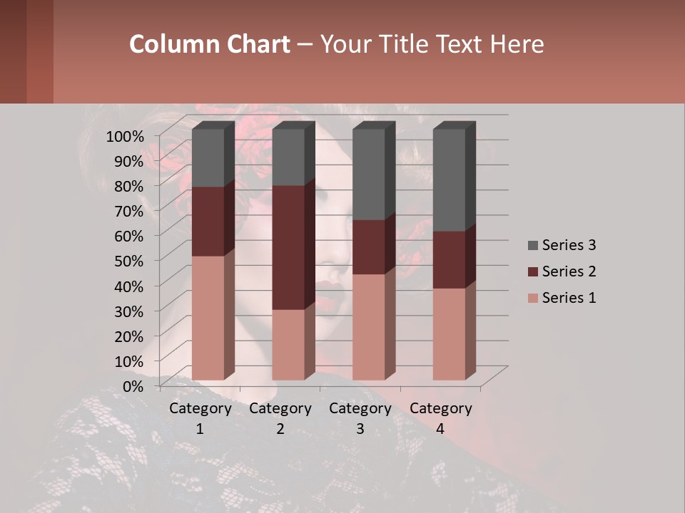 A Woman With Red Roses In Her Hair PowerPoint Template