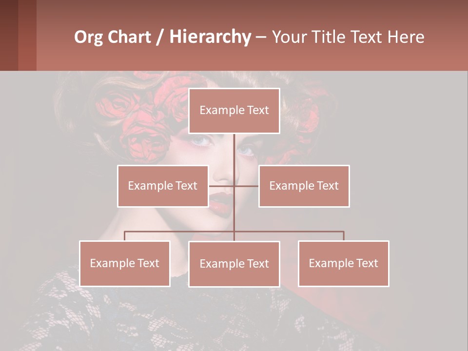 A Woman With Red Roses In Her Hair PowerPoint Template