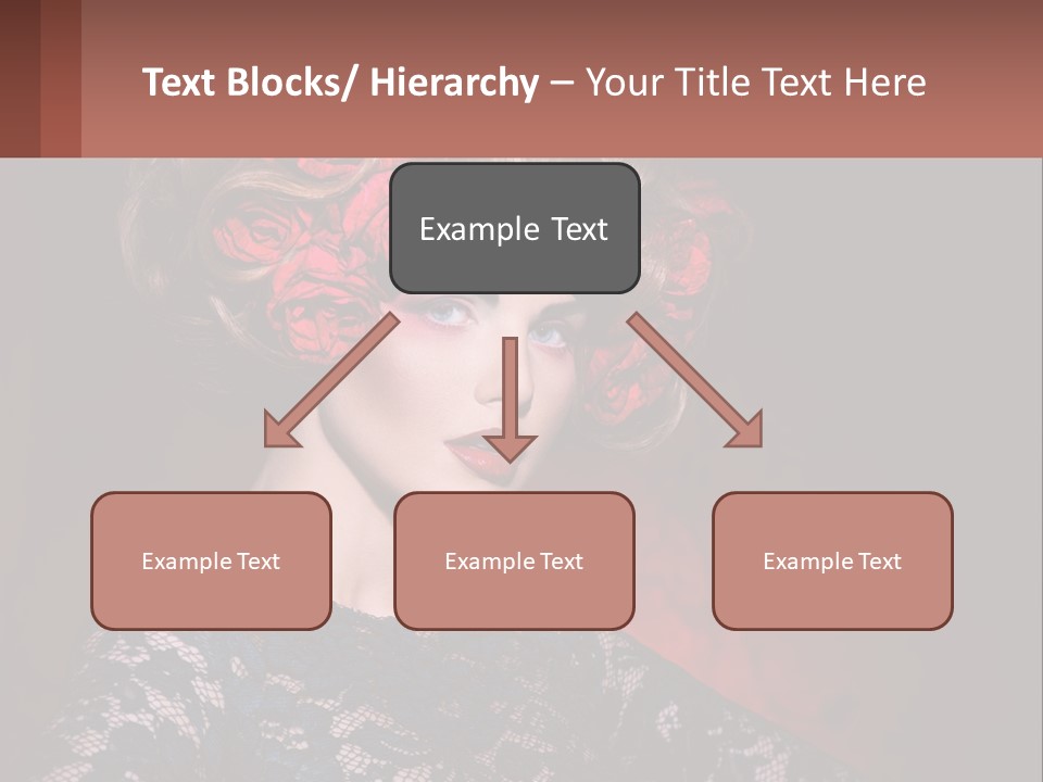 A Woman With Red Roses In Her Hair PowerPoint Template