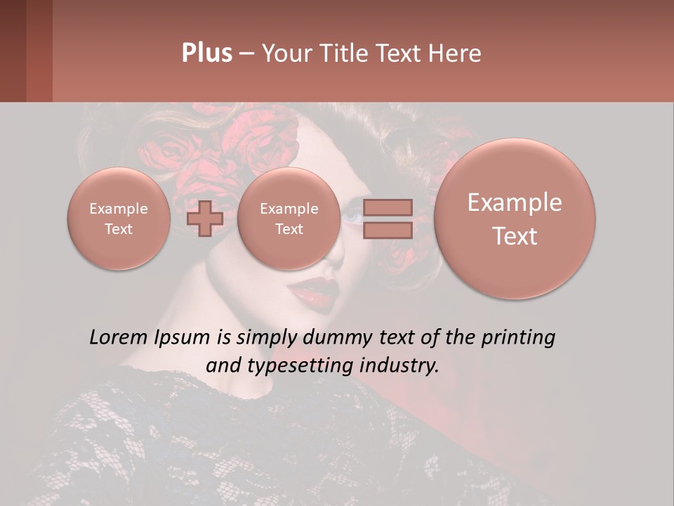 A Woman With Red Roses In Her Hair PowerPoint Template
