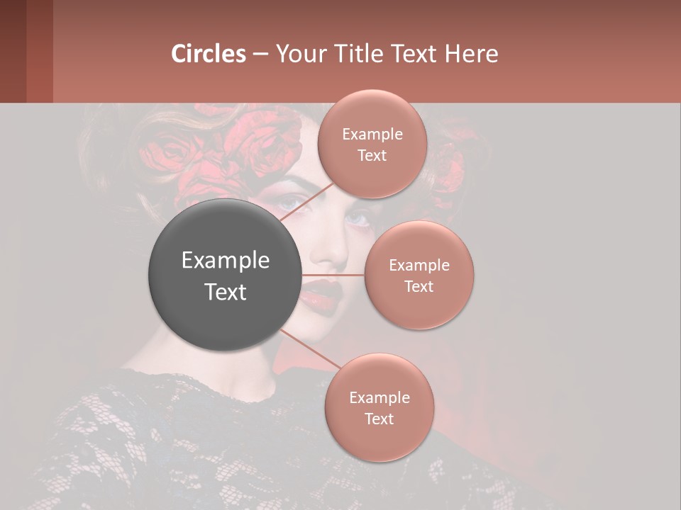 A Woman With Red Roses In Her Hair PowerPoint Template