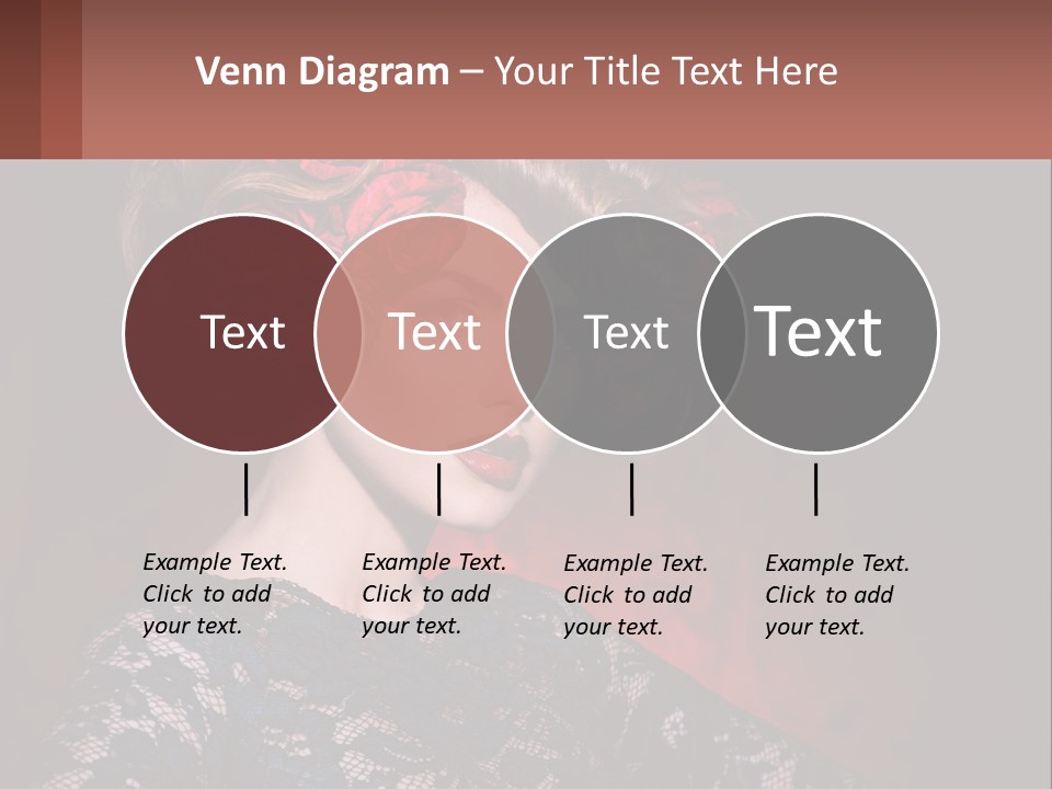 A Woman With Red Roses In Her Hair PowerPoint Template