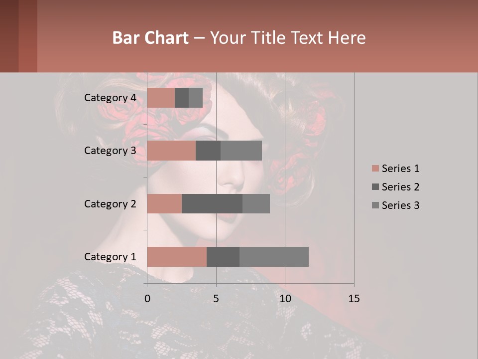 A Woman With Red Roses In Her Hair PowerPoint Template